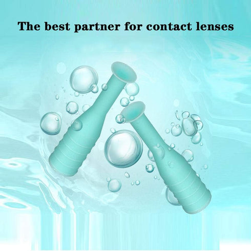 10 Pack Hard Contact Lens Remover & Insertion Tool, RGP Plunger Suction Cup for Hard Lenses (Green)