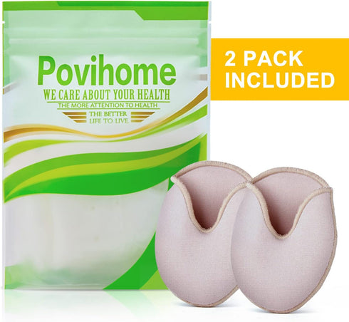 Povihome Toe Pouches Pads, Gel Cover for Women's Narrow Width Sizes 5-7 for Heel, Ballet, Point Shoes (1 Pair)