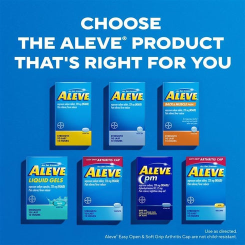 Aleve Liquid Capsules, Naproxen Sodium Capsules 220 mg, 120 Count