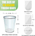 13 Gallon Tall Kitchen Trash Bags, 110 Count Clear Plastic Garbage Bags, Unscented for Home and Office