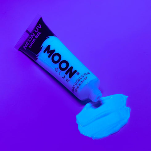 Moon Glow Blacklight Neon UV Hair Gel - 0.67oz Intense Blue – Temporary Wash Out Hair Color - Spike and Glow!