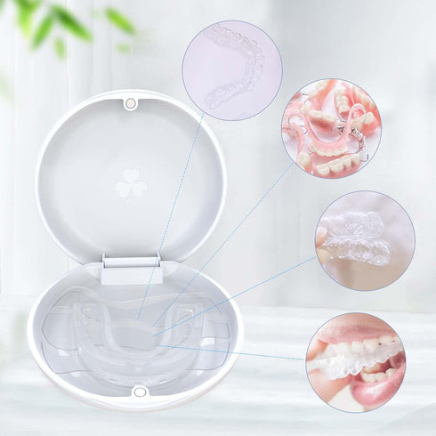 (2 Pack) Solid Orthodontic Retainer Case - White Retainer Case
