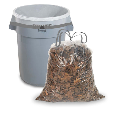 Ultrasac 39 Gallon Clear Drawstring Trash Bags - 1.0 MIL, 33" x 40", Pack of 70 for Lawn & Leaf