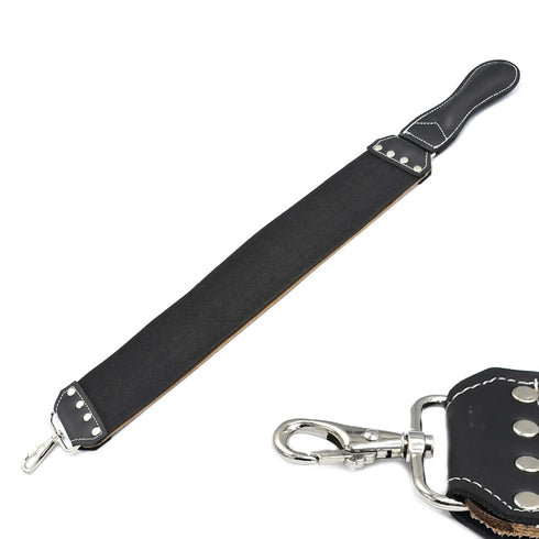 Leather Strop 3" x 20" Barber's Razor Strop, Dual Straps with Swivel Clip for Straight Razor Shaving Set
