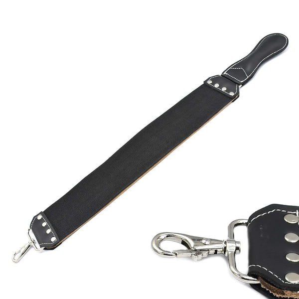 Leather Strop 3" x 20" Barber's Razor Strop, Dual Straps with Swivel Clip for Straight Razor Shaving Set