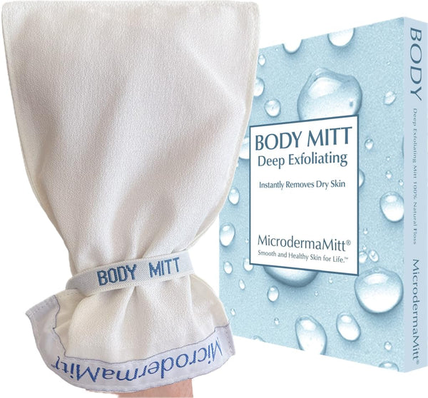 MicrodermaMitt Deep Exfoliating Mitt for Shower, Premium Dead Skin Remover & Exfoliator Body Scrubber, Turkish Kese