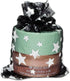 100-Pack 2x2.5 Sheer Organza Drawstring Gift Bags (X-Small) - Metallic Stars (Black/Silver) for Wedding Party Favors,