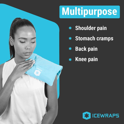 ICEWRAPS 10”x14” Reusable Ice Pack - Multipurpose Flexible Cold Therapy Clay Ice Packs for Knee and Back Relief