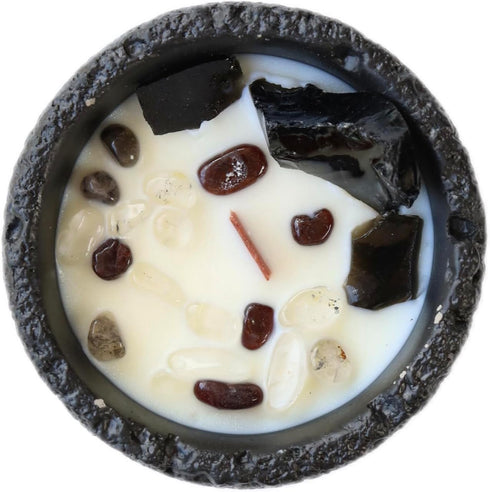 LUXE COVE (500 Scented Candle, Soy Candle, Non-Toxic Aroma Candles, Ebony Scented, Obsidian Crystal, Gift for Women