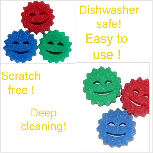 Srub Shooting Star-Scratch-Free Multipurpose Dish Sponges for Kitchen, Bathroom + More - Household Cleaning Sponges Made with BPA-Free Polymer Foam (3 Count) by Generic