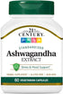 21st Century Healthcare Ashwagandha Extract, 500 mg, 60 Capsules for Wellness