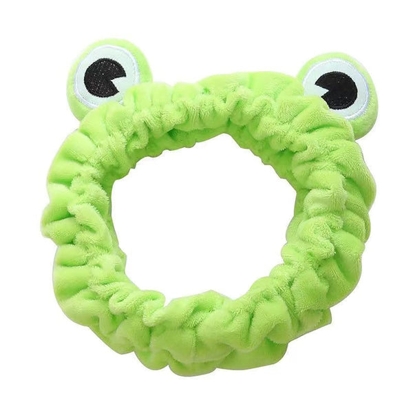 Green Frog Eye Elastic Headband - 1 Pack, Fun Gifts for Women, Spa & Skincare Headband for Makeup & Face Wash