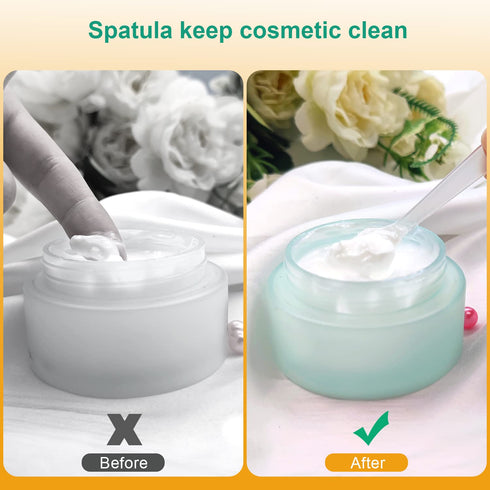 Mini Disposable Plastic Cosmetic Spatulas - SumDirect 400 Pcs Frosted Clear Skincare Makeup Mask Spatula