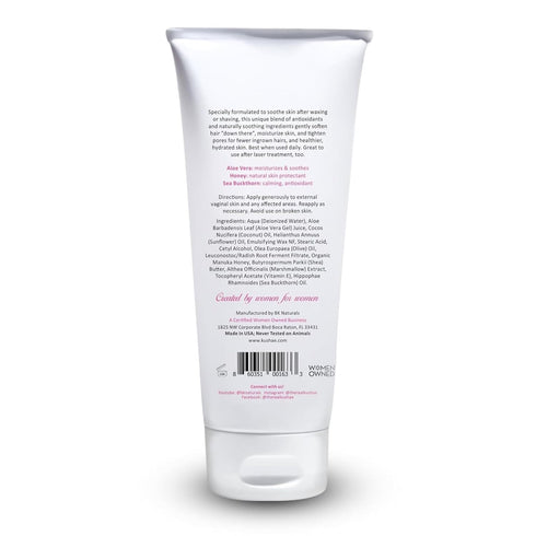 Kushae Feminine Soothing After Shave Cream, Natural Aloe-Based Moisturizer for Women, 4oz