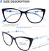 AQWANO Stylish Cat Eye Computer Reading Glasses for Women, Oversized Blue Light Block Eyeglasses, Black 3.5