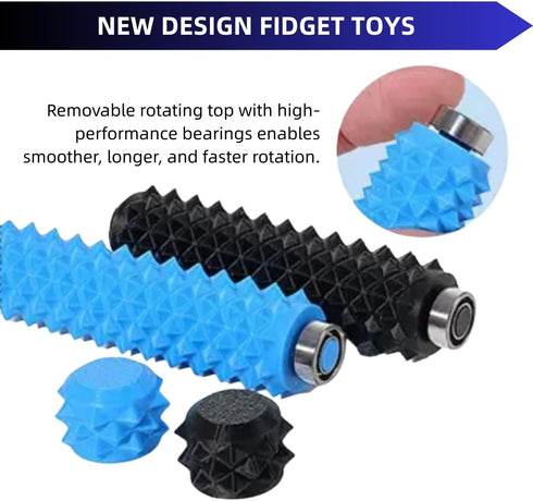 Zqfadalu (2 Pack): Spiky Sensory Focus Tool for Adults Silent Office Desk Accessory & Tactile Stress Relief Roller
