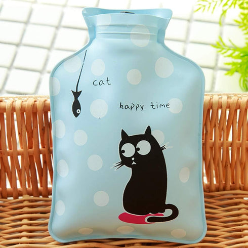 3Pcs Mini Hot Water Bottle Bag/Hand Warmer, Small Reusable Cold Pack, Korea Style Cute Therapy Heating Pad (Blue)