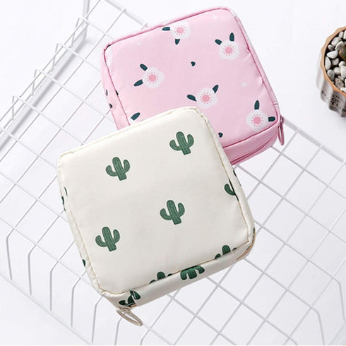 Ladies(2 Pack) Sanitary Napkin Storage Bag,Menstrual Cup Pouch,Nylon Portable Sanitary Napkin Pads Storage Bags