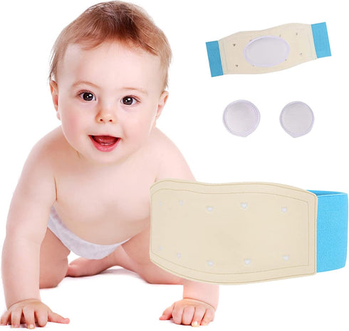 Paskyee Baby Umbilical Hernia Belt, Adjustable Belly Button Band for Infant Support, Blue