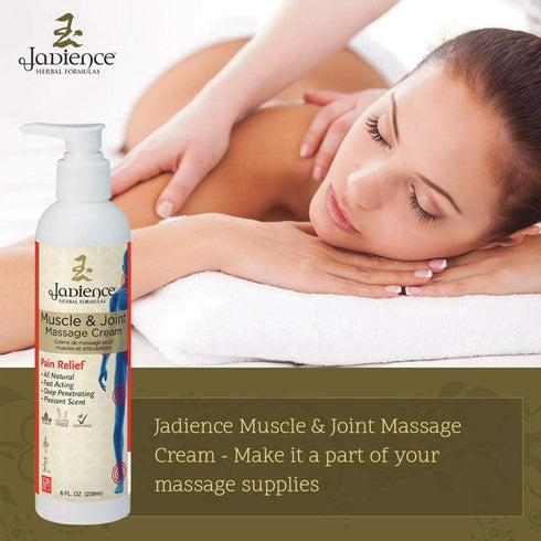 Jadience Muscle & Joint Massage Cream 8 Oz - All Natural Asian Formula - Analgesic Pain Relief - Made In The USA