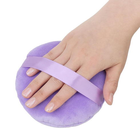 Large Size Powder Puff, 5 Inches Ultra Soft Velour Round Makeup Sponge Applicator for Face Cleaning