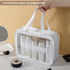 Travel Toiletry Bag for Women and Men - Matte Translucent Makeup Organizer Bag with Handy Handle (White)
