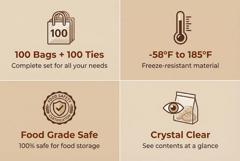Pack 100 Packaging 100 6x3x15-Inch Wowfit Bread Poly Bags of Entirely Transparent Clear Bakery Bags Bread Bags