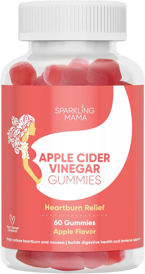 Sparkling Mama Apple Cider Vinegar Gummies | Apple Flavor, (Heartburn Relief +Morning