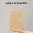 100 Pack Brown Kraft Paper Gift Bags 5.8x3.2x8.25 Inch with Handles for Party Favors and Retail Shopping