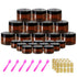 4oz Amber Plastic Jars with Lids, 24 Set of 4 oz Containers + 20g Sample Containers, Airtight for Lip Scrub, Body