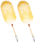 Lambs Wool Duster 20 Inch Handheld Wooden Duster for Cleaning Window Blinds, Computer, Furniture (2PCS)