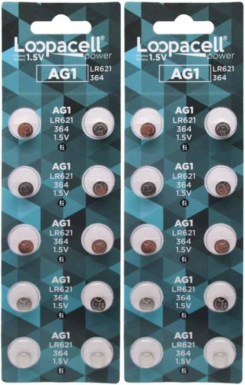 AG1 LR621 364 Alkaline Watch Batteries, 20 Count