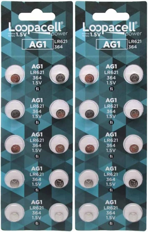 AG1 LR621 364 Alkaline Watch Batteries, 20 Count