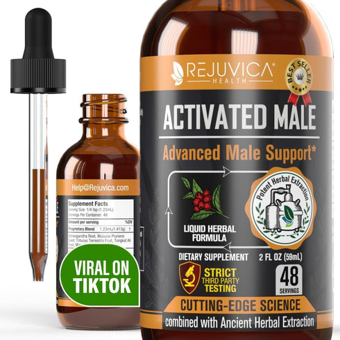 Rejuvica Health Activated Male - Advanced Male Libido Support Tincture with Ashwagandha, Mucuna, Tongkat Ali