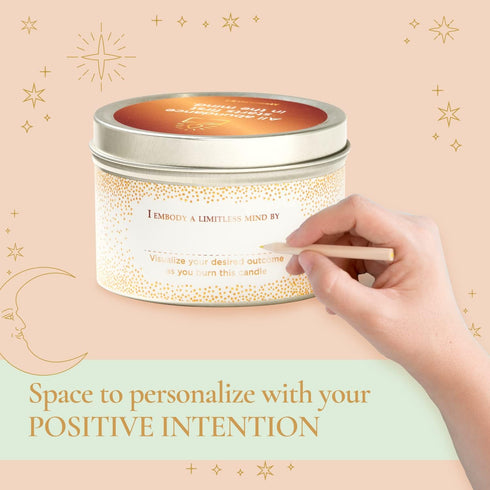 MAGNIFICENT 101 Abundance Manifestation Smudge Candle, 6 Oz Soy Wax, Infused with Lemon, Rosemary