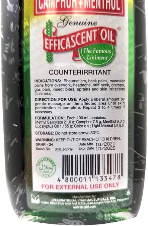 Yeegfeyuu Counterirritant 235ml Genuine EFFICASCENT Oil Extra Strength Large Size Bottle