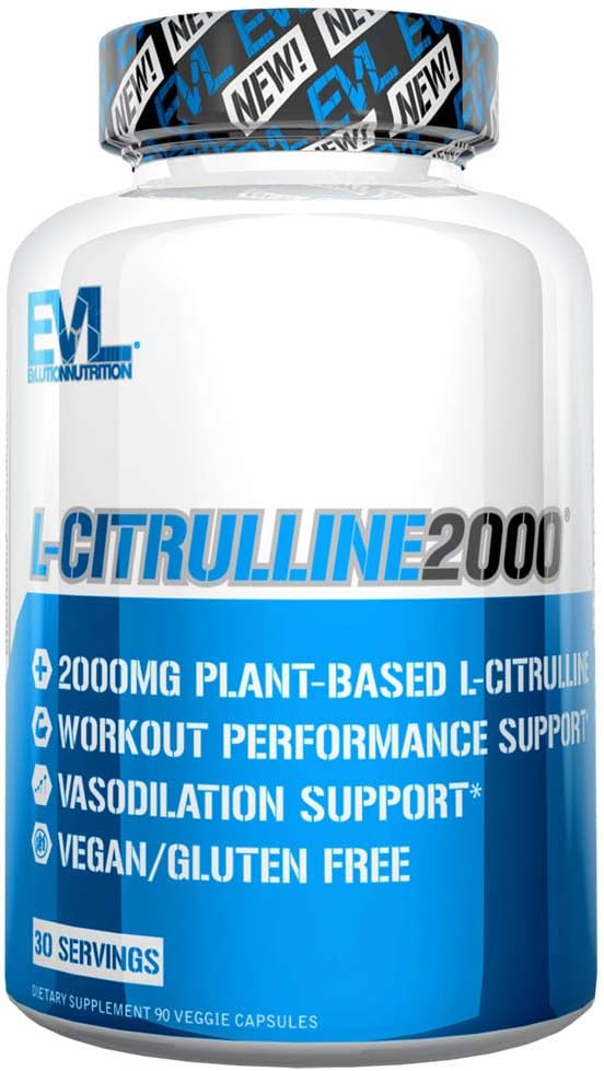 Evlution L-Citrulline 2000 Nitric Oxide Supplement for Men - High Strength L Citrulline Capsules for Enhanced Muscle