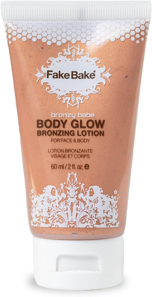 Fake Bake Bronzy Babe Body Glow, 2oz Tinted Moisturizer Lotion for Face & Body, Makeup & Skincare