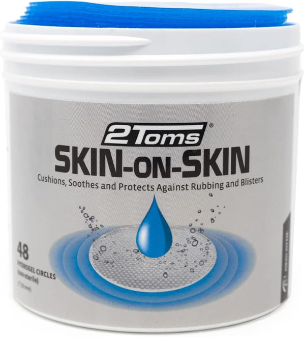 2Toms Skin-On-Skin Hydrogel Circles for Blisters, Chafing, Irritations, 48 Circles