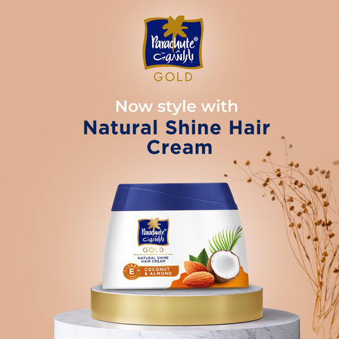 Parachute Gold Hair Cream 4.7 fl.oz. | Natural Shine Coconut & Almond Hair Care Cream for Men