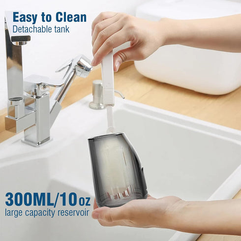 Cordless Water Dental Flosser for Teeth - QFBUDR, Portable Rechargeable IPX7 Waterproof Oral Irrigator, 5 Modes