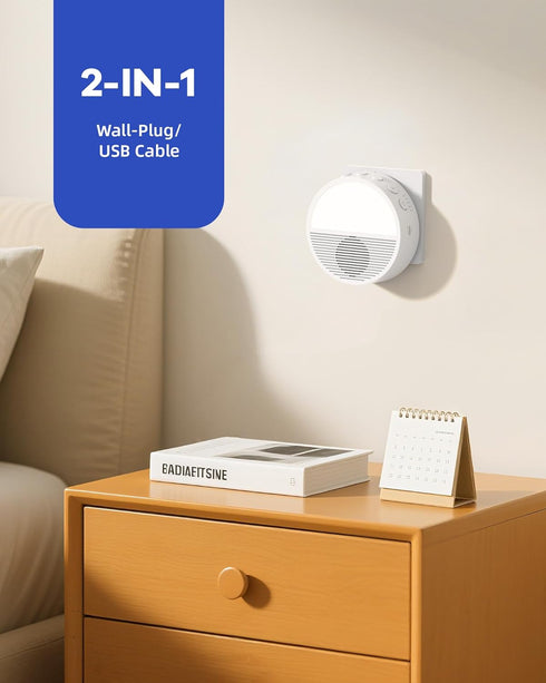 Sunset 28 Wall Plug in White Noise Sound Machine for Office Privacy, Inspiration Baby Sound Machine for Night Feeding