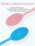 Silicone Back Scrubber Bath Body Shower Brush with Long Handle, Green