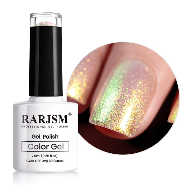 RARJSM Pearl Gel Nail Polish - Glitter Drawing Dark Red Shimmer Mermaid Nail Gel, Soak Off UV Cure for DIY Manicure