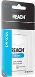 Reach Unflavored Waxed Dental Floss for Oral Care & Plaque Removal, 55 yds (Pack of 6)
