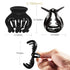 RC ROCHE ORNAMENT 6 Pcs Women's Hair Pumpkin Interlocking Teeth No Slip Claw Clip, Large Black