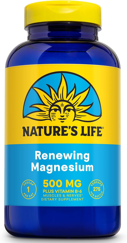 Nature’s Life Renewing Magnesium 500 mg, Citrate, Malate, Oxide Plus Vitamin B-6, 275 VegCaps