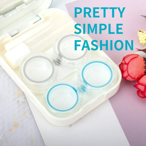 ofone Contact Lens Case, Two Pack Portable Travel Cases with Remover Tool, Tweezers, Mirror, Solution Bottle