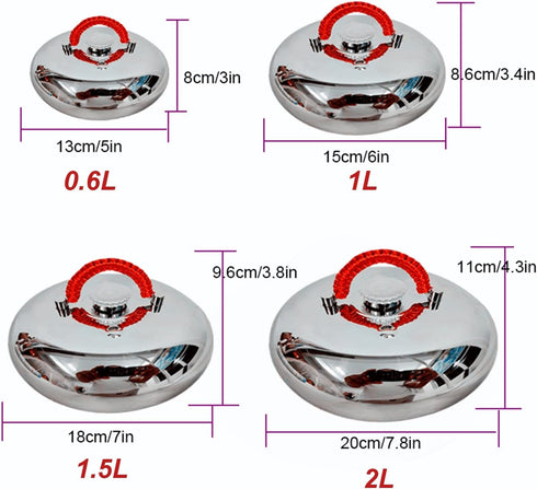 Wnanch 0.6/1/1.5/2l Winter(1.5L/18CM) Hot Compress Bottle Leakproof Hot Water Bottles with Soft Cover Metal Bed Warmer