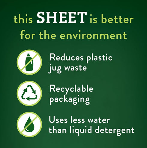Biokleen Laundry Detergent Sheets, Free & Clear, Hypoallergenic Enzymatic Cleaning, 50 Sheets, 100 Loads